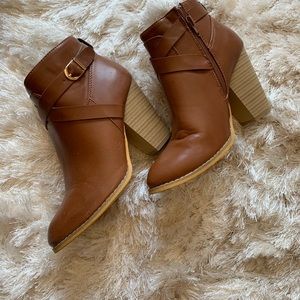 Tan ankle booties - only worn once! Size 7.5